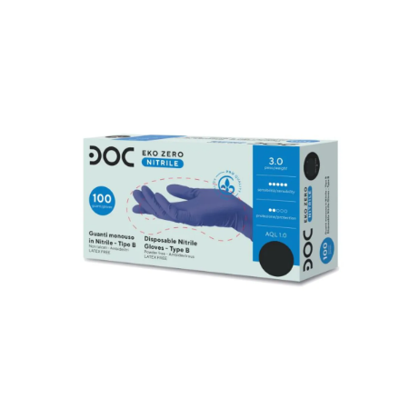 GUANTI MONOUSO NITRILE NON STERILI DOC ZERPW POWDER FREE - CONF.100 PZ