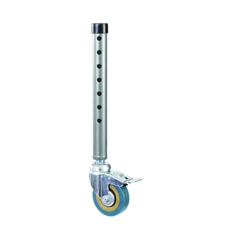 SET DUE GAMBE PER DEAMBULATORE ALLUMINIO CON RUOTE PIROETTANTI MM.75 GOMMA - CON FRENO