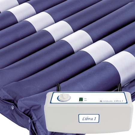 KIT ANTIDECUBITO INTERMED LIBRA I -COMPRESSORE CON REGOLAZIONE+MATERASSO 18 ELEMENTI INTERCAMB.