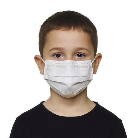 MASCHERINA CHIRURGICA DI PROTEZIONE IN TNT TRE STRATI  - PEDIATRICA - COLORE BIANCO - CONF.10 PZ