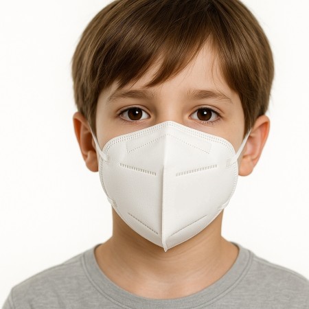 MASCHERINA DI PROTEZIONE FFP2/KN95 PIEGHEVOLE - BAMBINI 7 - 10 ANNI - CONF 10 PZ