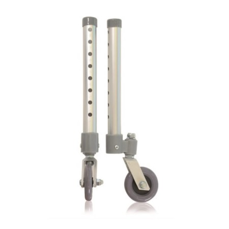 SET DUE GAMBE PER DEAMBULATORE ALLUMINIO CON RUOTE PIROETTANTI MM.70 PVC - 8 FORI