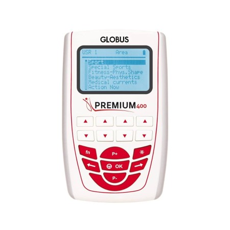 GLOBUS PREMIUM 400 - ELETTROSTIMOLATORE - 4 CANALI - 250 PROGRAMMI - OMAGGIO 4 elettrodi mm.50x90 extra - D.M CE 0476