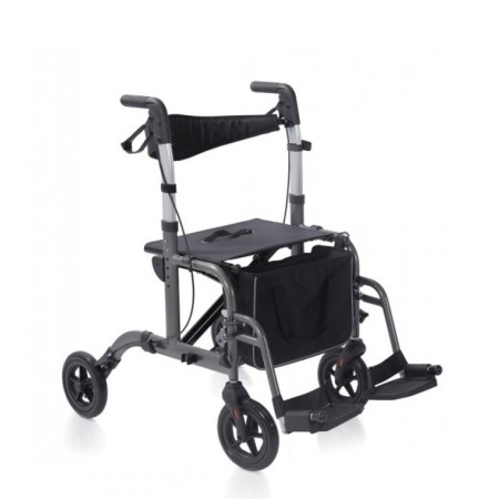 MORETTI GAYA 2.0 - ROLLATOR pieghevole in alluminio verniciato - Pedane anteriori - Doppia funzione