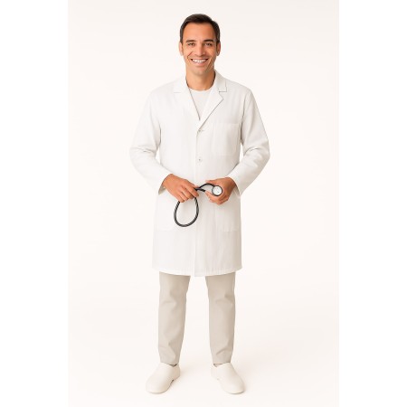 Camice per medico e laboratorio - Uomo - Cotone 100% - con bottoni
