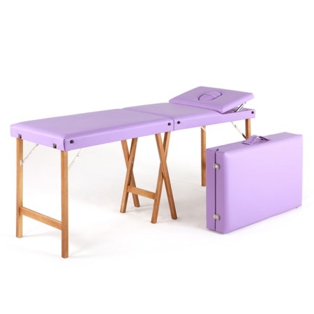 LETTINO LEGNO PER MASSAGGI PIEGHEVOLE CON ALZATESTA CON FORO FACCIALE cm.185x56x70