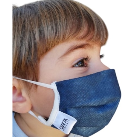 MASCHERINA PROTETTIVA FILTRANTE TRIPLO STRATO TNT-IGIENIZZAB.-RIUTILIZZAB-BLU-PEDIATRICA