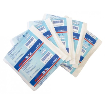 COMPRESSE GARZA IN TNT STERILI CM.10X10 (BUSTA 25 COMPRESSE) F.Z. - CONF 100 PZ