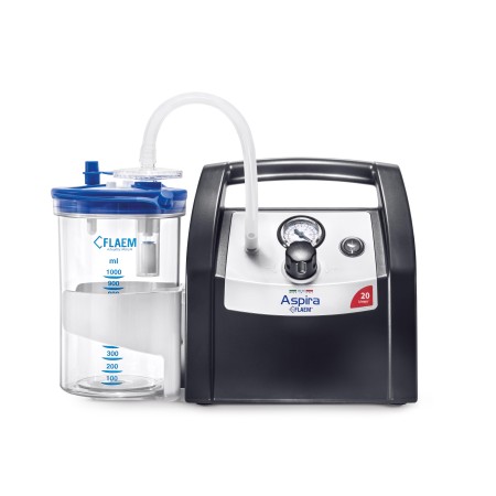FLAEM ASPIRA PLUS - ASPIRATORE PROFESSIONALE - CAPACITA' 18 LT/MIN -VASO 1000 CC.